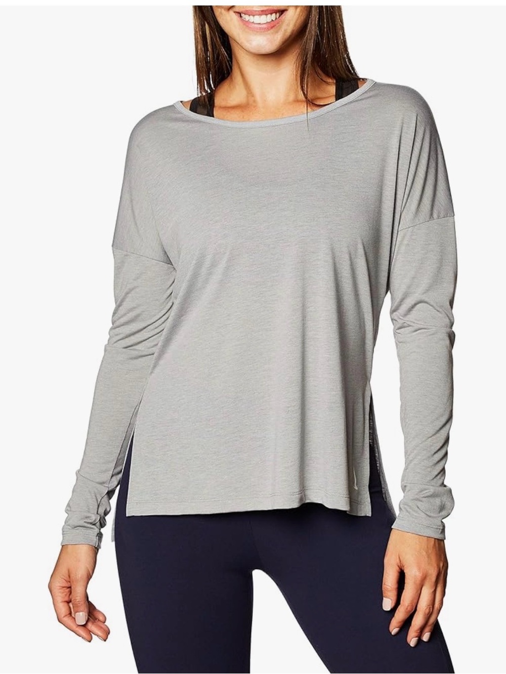 Nike Light Gray Long Sleeve Women's Top